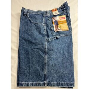 Wrangler Carpenter Mens 42 Blue Relaxed Fit Denim Shorts 64WC2ZL Workwear E25